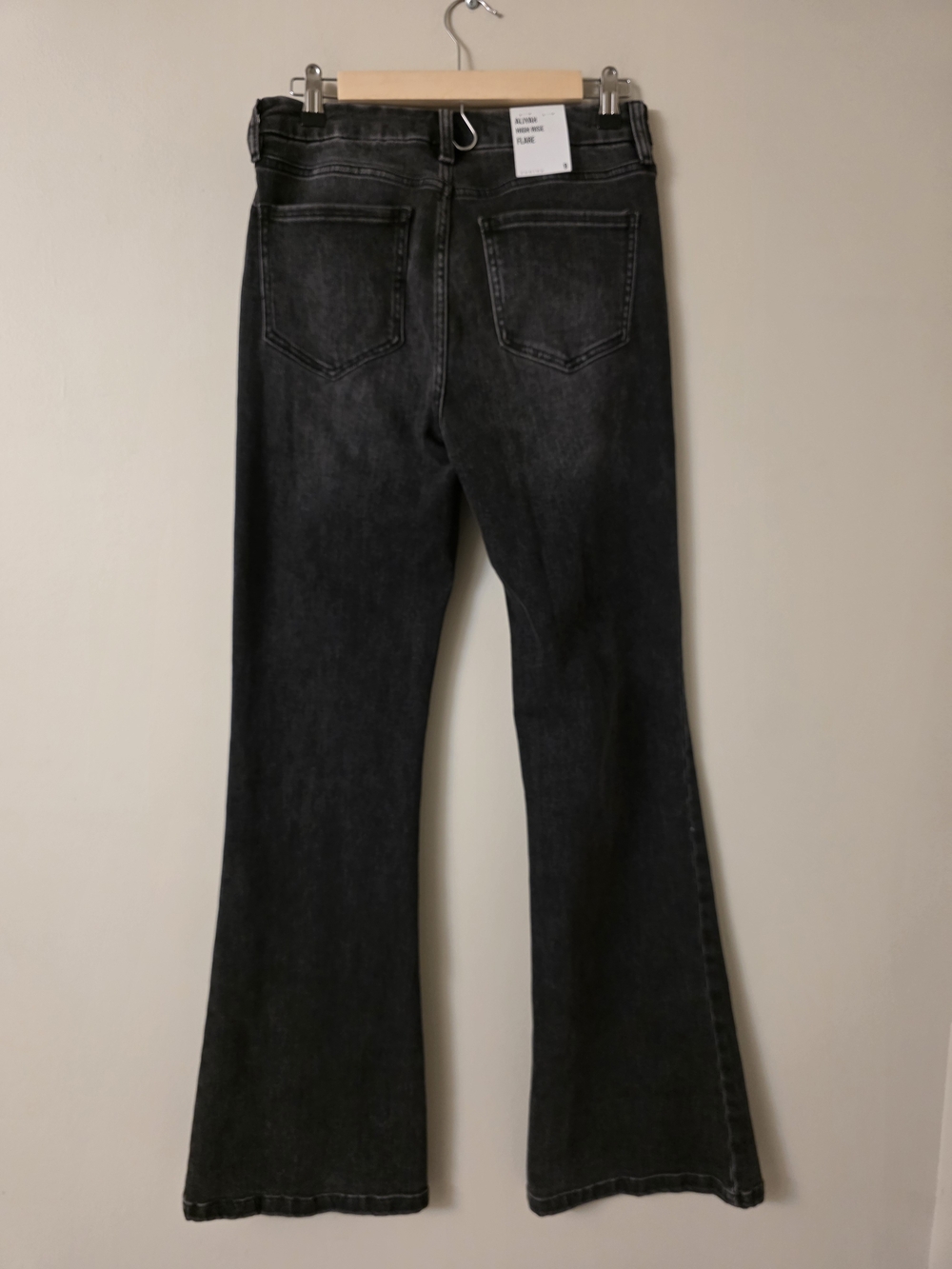 Eunina NWT Aliyah High Rise Flare Jeans Blacklight Grey 9 - Picture 11 of 12